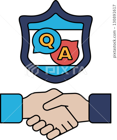 A shield with a Q and A on it 130891617