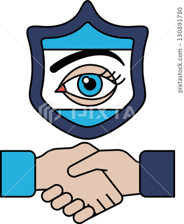 The shield has an eye on it, which could symbolize the importance of trust The shield has an eye on it, which could symbolize the importance of trust 130891780
