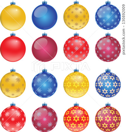 Set of colorful Christmas balls, illustration Set of colorful Christmas balls, illustration 130892009