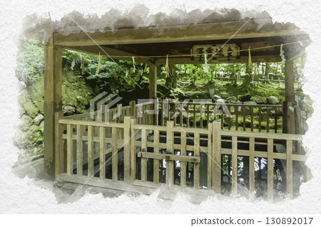 石川縣金澤市金城靈澤金澤神社的水彩畫 130892017