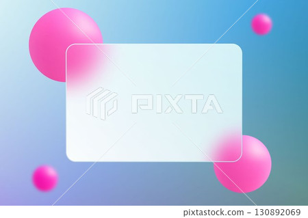 Abstract design with a Glass Morphism effect and pink spheres. Eps 10 Abstract design with a Glass Morphism effect and pink spheres. Eps 10 130892069