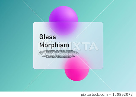 Futuristic background with a transparent panel and purple balls. Eps 10 130892072
