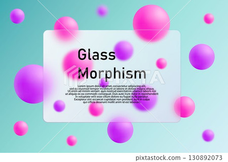 Abstract composition with multicolored balls and frosted glass. Eps 10 130892073