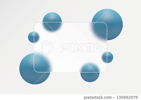 Minimalist design with blue balls and clear glass. Eps 10 130892079