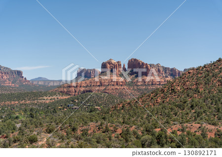 Iconic Cathedral Rock and desert landscape in Sedona, Arizona 130892171