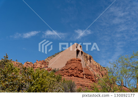 Chapel of the Holy Cross built into red rock cliffs in Sedona, Arizona Chapel of the Holy Cross built into red rock cliffs in Sedona, Arizona 130892177