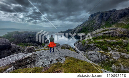 Hiking Trail At The Coast Of Nusfjord On Lofoten Islands In Norway 130892258