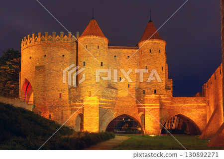Warsaw Barbican at Night, Warsaw, Poland 130892271
