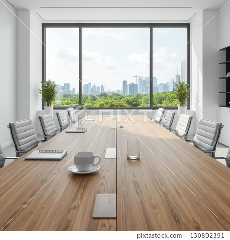 Bright office meeting space with natural light 130892391
