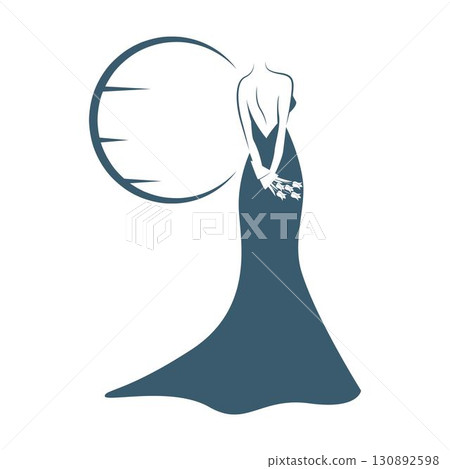 Stylish bridal dress silhouettes for wedding design 130892598