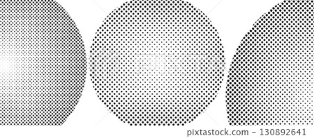 Halftone pattern features a gradient effect, with varying density of dots. 130892641