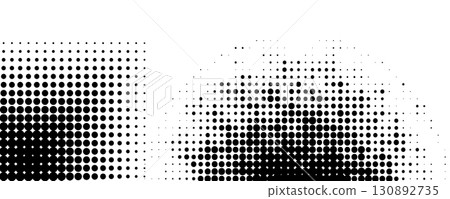 Halftone pattern features a gradient effect, with varying density of dots. Halftone Effect. 130892735