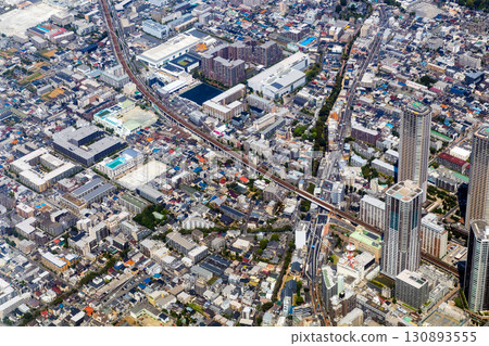 川崎市中原區役所周邊鳥瞰圖 130893555
