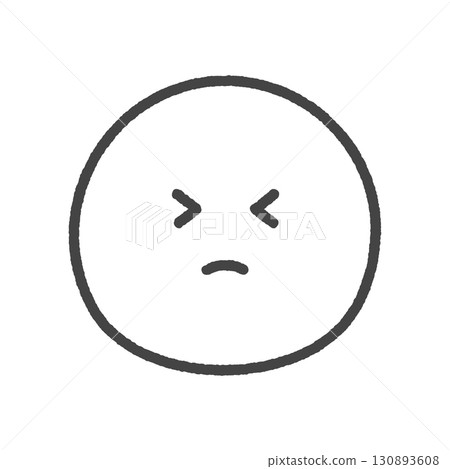 皺眉黑線表情符號 - 圖標圖像為一個人緊閉雙眼,表達不安或痛苦的感覺 皺眉黑線表情符號 - 圖標圖像為一個人緊閉雙眼,表達不安或痛苦的感覺 130893608