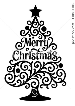 Merry Christmas tree vector Merry Christmas tree vector 130894406