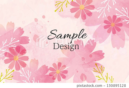 Gentle watercolor cosmos background illustration 130895128