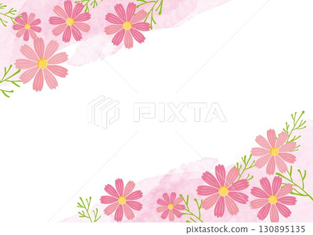 Gentle watercolor cosmos background illustration 130895135