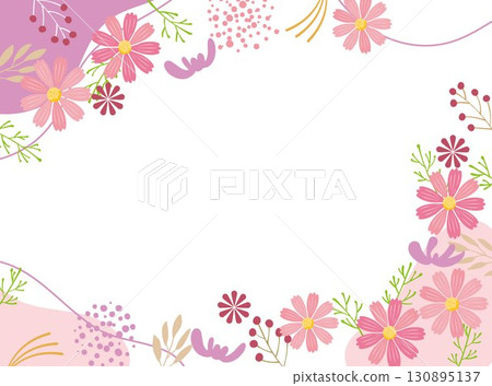 Gentle watercolor cosmos background illustration 130895137