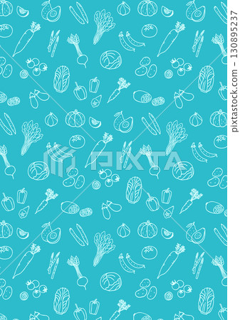 可愛的手繪蔬菜顏色背景圖案 130895237