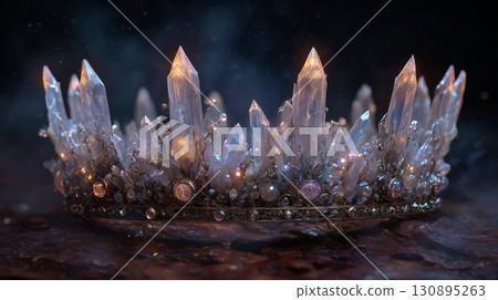 閃閃發光的水晶頭飾夢幻般的寶石皇冠 130895263