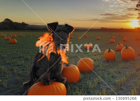 miniature schnauzer and halloween 130895266