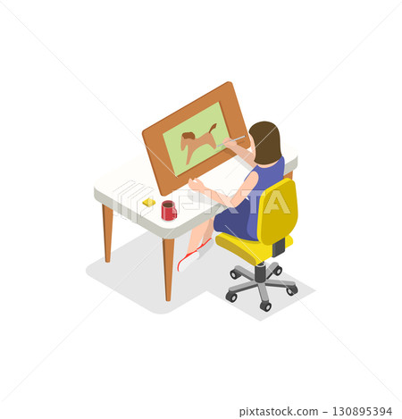 3D Isometric Flat  Illustration of Designers At Work. Item 3 130895394