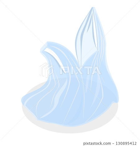 3D Isometric Flat Set of Plastic Waste. Item 6 3D Isometric Flat Set of Plastic Waste. Item 6 130895412