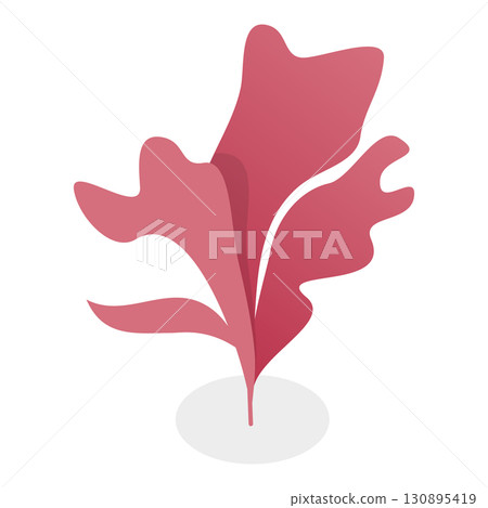 3D Isometric Flat Set of Seaweeds. Item 5 3D Isometric Flat Set of Seaweeds. Item 5 130895419