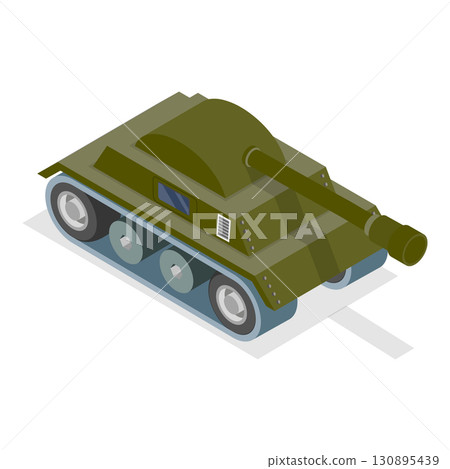 3D Isometric Flat  Illustration of Millitary Collection. Item 21 130895439