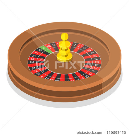 3D Isometric Flat  Set of Casino Elements. Item 11 130895450