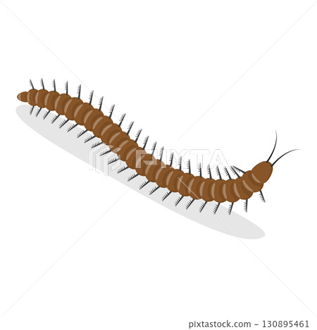3D Isometric Flat  Set of Caterpillars And Worms. Item 4 130895461