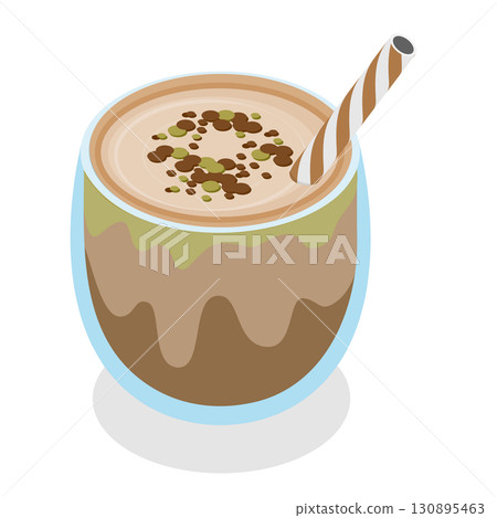 3D Isometric Flat  Illustration of Traditional Brazilian Cuisine. Item 5 130895463