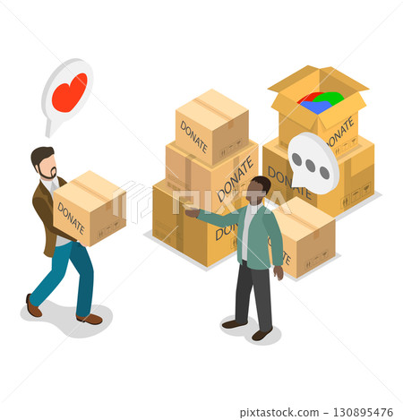 3D Isometric Flat Illustration of Recycling And Donation. Item 6 3D Isometric Flat Illustration of Recycling And Donation. Item 6 130895476