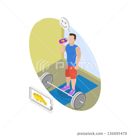 3D Isometric Flat Illustration of Increas Training Power And Productivity. Item 2 3D Isometric Flat Illustration of Increas Training Power And Productivity. Item 2 130895478