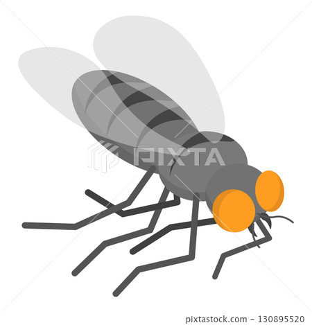 3D Isometric Flat Set of Houseflies. Item 1 3D Isometric Flat Set of Houseflies. Item 1 130895520