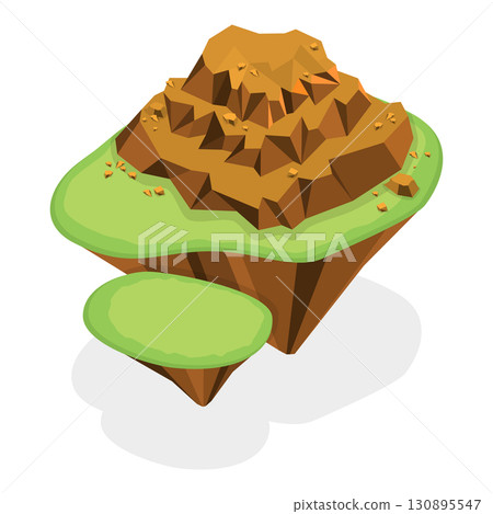 3D Isometric Flat  Illustration of Flying Islands. Item 4 130895547
