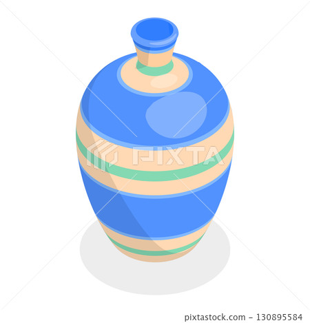 3D Isometric Flat  Illustration of Pottery. Item 3 130895584
