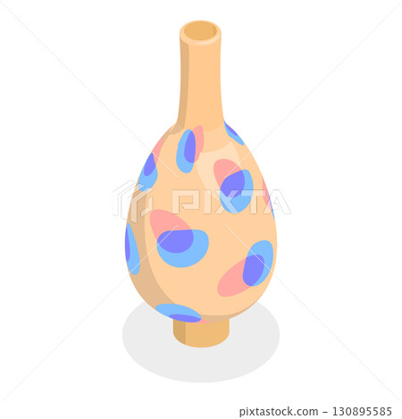 3D Isometric Flat  Illustration of Pottery. Item 4 130895585