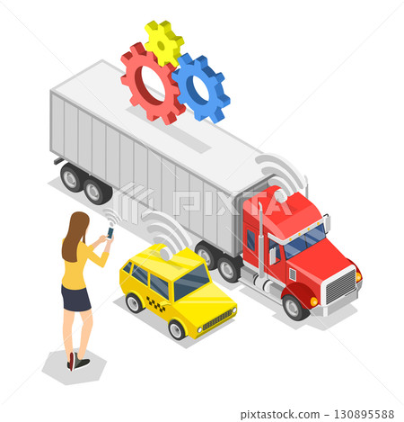 3D Isometric Flat  Illustration of Logistics and Technologies. Item 2 130895588