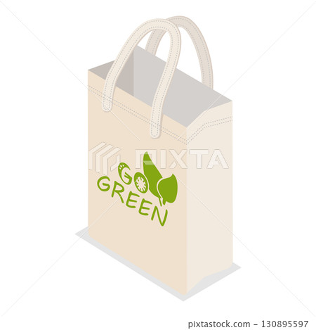 3D Isometric Flat  Illustration of Eco-friendly Bags. Item 4 130895597