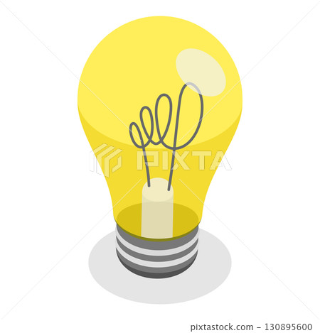 3D Isometric Flat Illustration of Different Light Bulbs. Item 3 3D Isometric Flat Illustration of Different Light Bulbs. Item 3 130895600