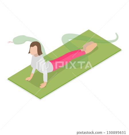 3D Isometric Flat Illustration of Animal Yoga Poses. Item 1 3D Isometric Flat Illustration of Animal Yoga Poses. Item 1 130895631