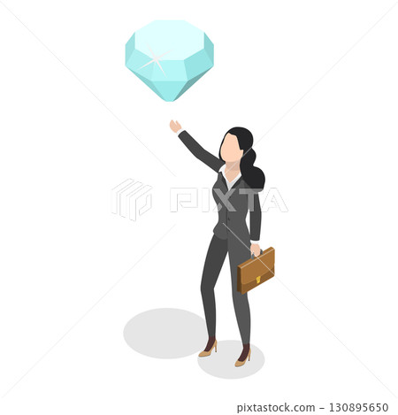 3D Isometric Flat  Illustration of Business Company Success. Item 3 130895650