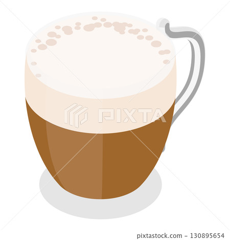 3D Isometric Flat  Set of Coffee Beverages. Item 4 130895654