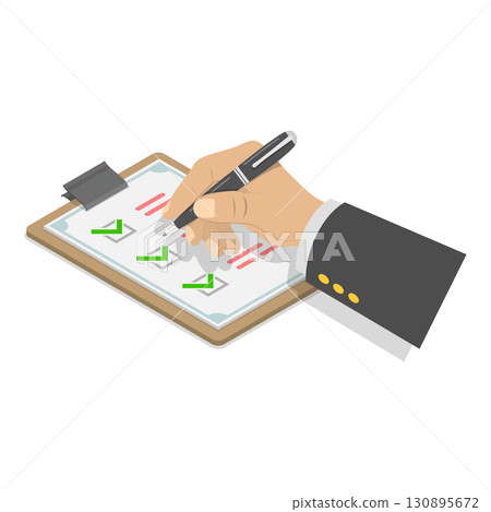 3D Isometric Flat  Set of Checklists. Item 3 130895672