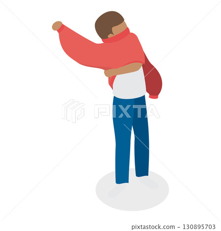 3D Isometric Flat  Illustration of Kids Daily Routine. Item 6 130895703