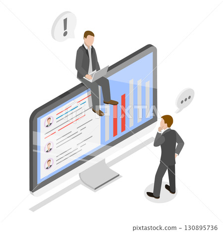 3D Isometric Flat  Illustration of Stakeholder Management. Item 2 130895736