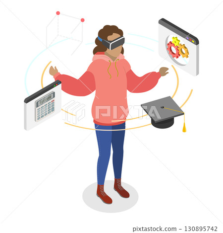 3D Isometric Flat Illustration of Virtual Reality Technologies. Item 1 3D Isometric Flat Illustration of Virtual Reality Technologies. Item 1 130895742