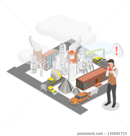 3D Isometric Flat  Illustration of Ecological Problem. Item 1 3D Isometric Flat  Illustration of Ecological Problem. Item 1 130895753
