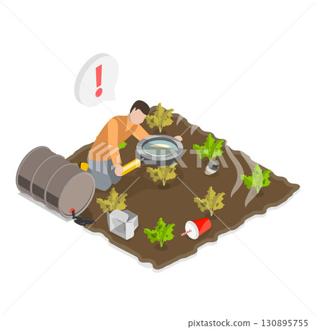 3D Isometric Flat  Illustration of Ecological Problem. Item 2 130895755